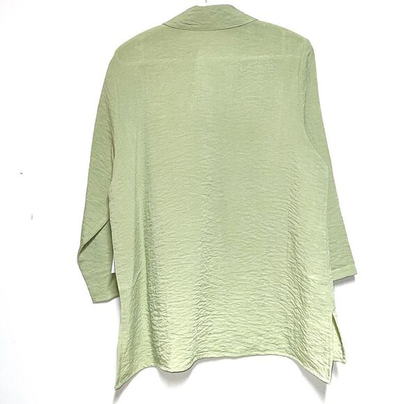 NWT Habitat Clothes to Live In Fern Color Marble Button Crinkle Swing Top L/XL - Picture 2 of 8